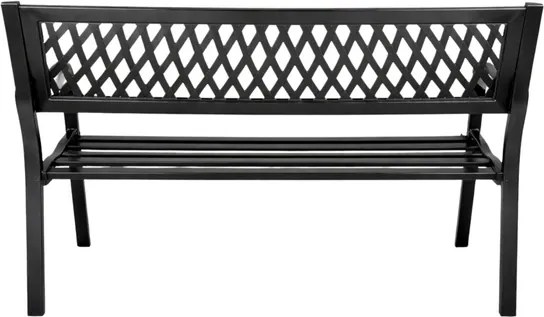 Lean Záhradná kovová lavička – 120cm, čierna