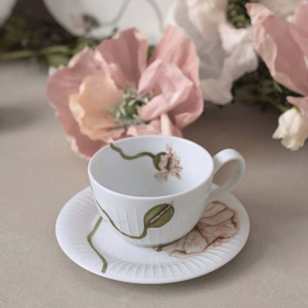 KÄHLER Porcelánová šálka s podšálkou Hammershøi Poppy 380 ml