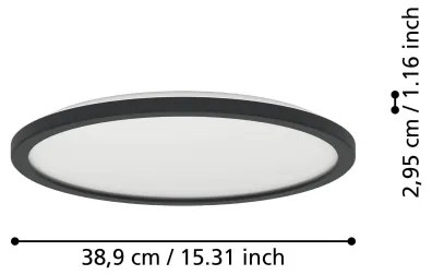 Eglo 901439 - LED Kúpeľňové svietidlo ROVITO 18,5W/230V pr. 38,9 cm IP44 čierna
