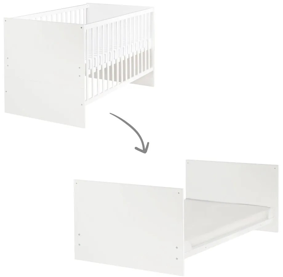 Biela postieľka s nastaviteľnou výškou 70x140 cm Anton – Roba