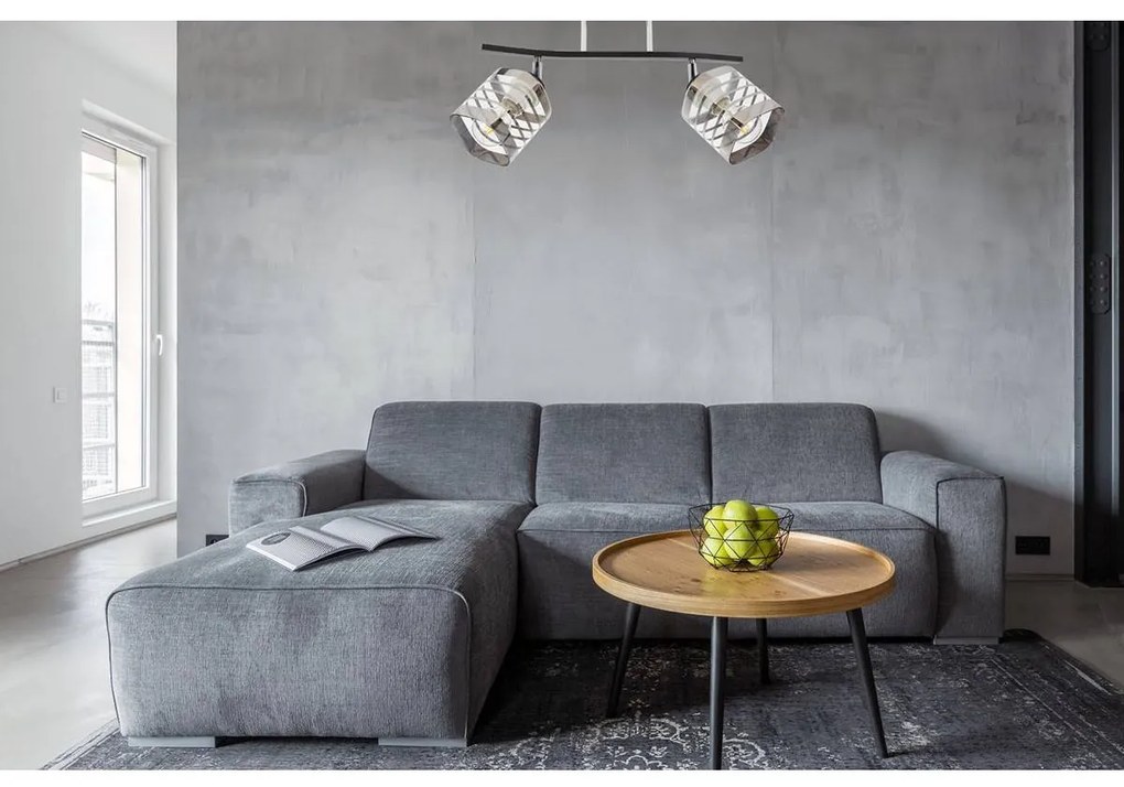 Stropné svietidlo Helix, 2x sklenené tienidlo so vzorom (výber z 2 farieb konštrukcie)