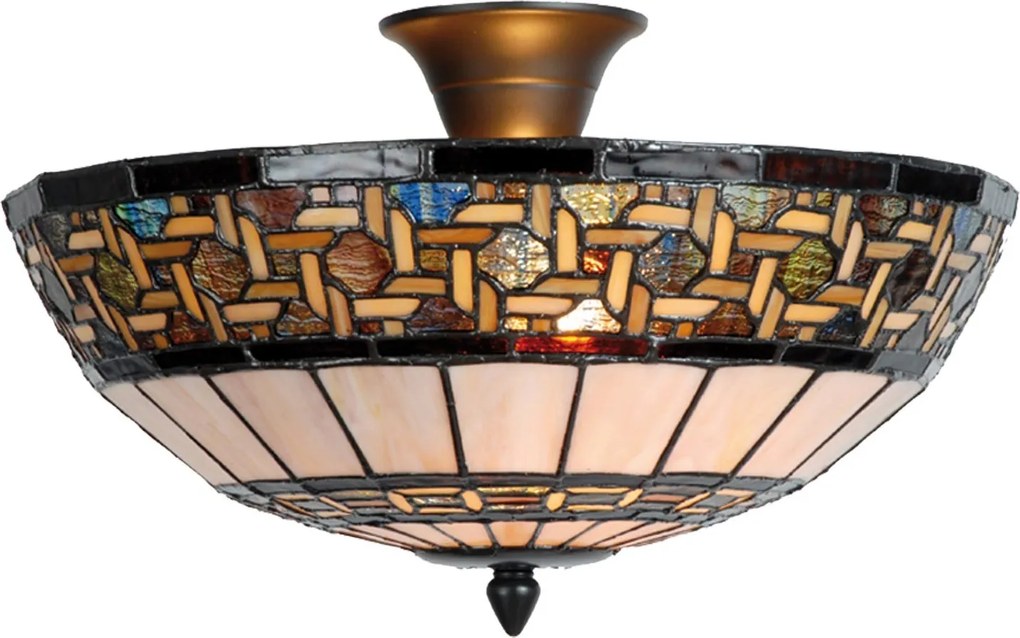 Stropné svetlo Tiffany Graciela - Ø 40 * 23 cm 2x E14 / Max 40W