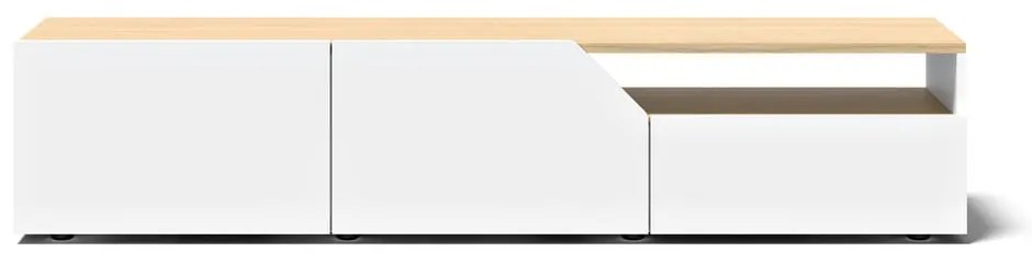 Biely TV stolík v dekore duba 180x38 cm Verone - TemaHome
