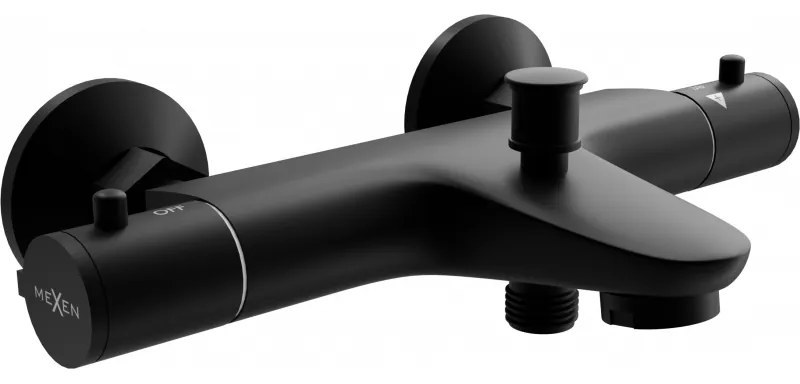 Mexen Nox, termostatická vaňová batéria, čierna, 77350-70