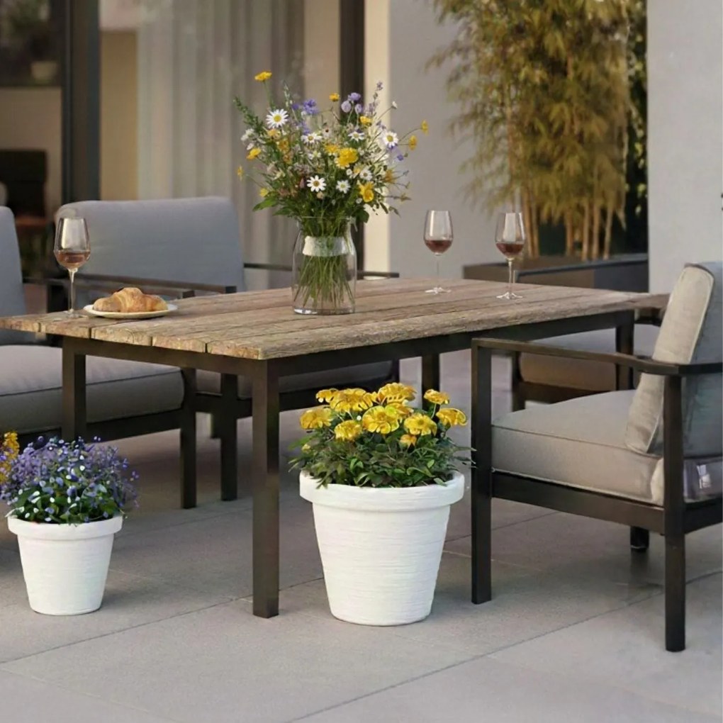 PLASTOVÝ KVETINÁČ SRTIA RIFLO 46X40 CM BIELA