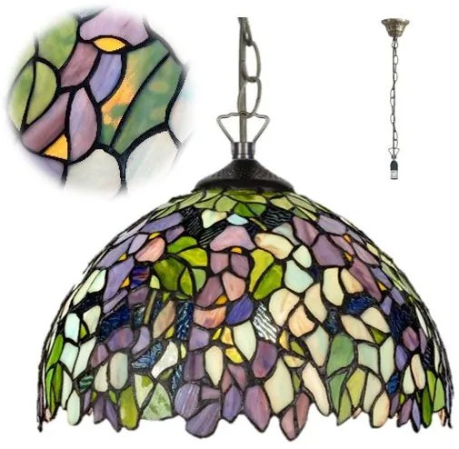 Závesná lampa kolekcia AMAZONIT Tiffany investičná vitráž Ø36