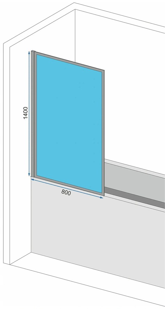 Rea Elegant, vaňová zástena s pevným krídlom 80x140 cm, medená matná, REA-W5695