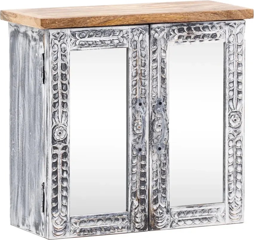 furniture-nabytek.cz - Masívna kúpeľňová sada Santa Cruz, šedá, Holz - Mango, povrchová úprava, 3-dielna