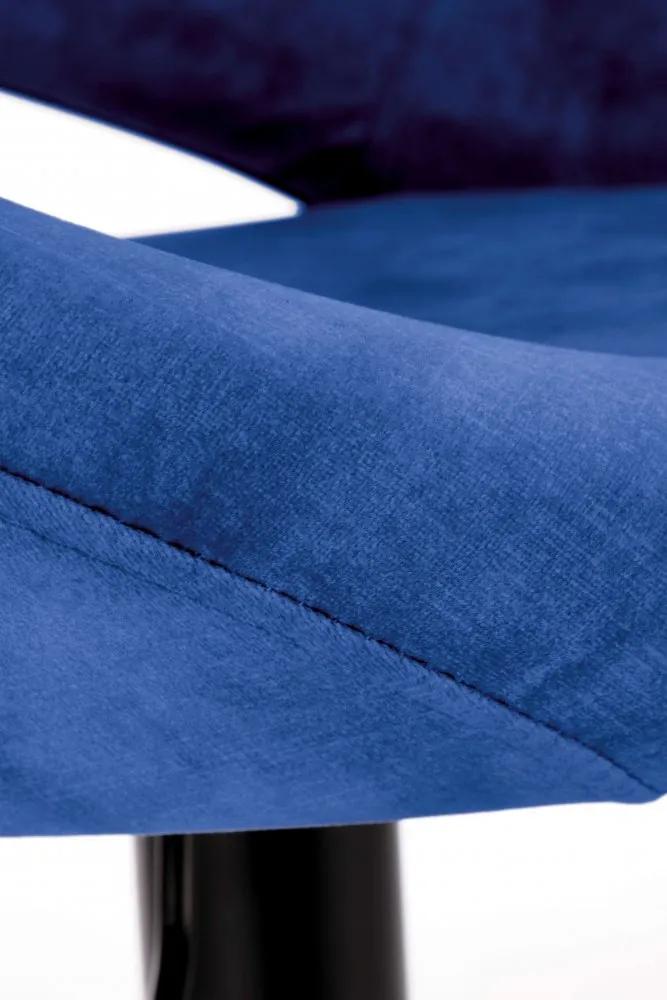Barová stolička POLO - kov, látka modrá