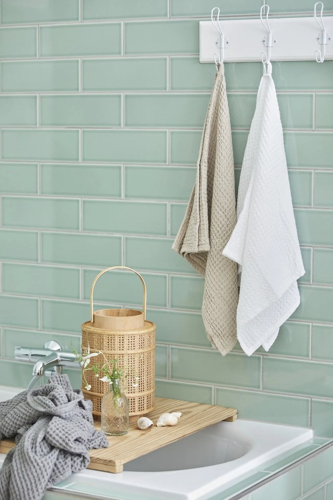 Ib Laursen Bavlnený uterák Liseleje Waffle White 50 × 100 cm