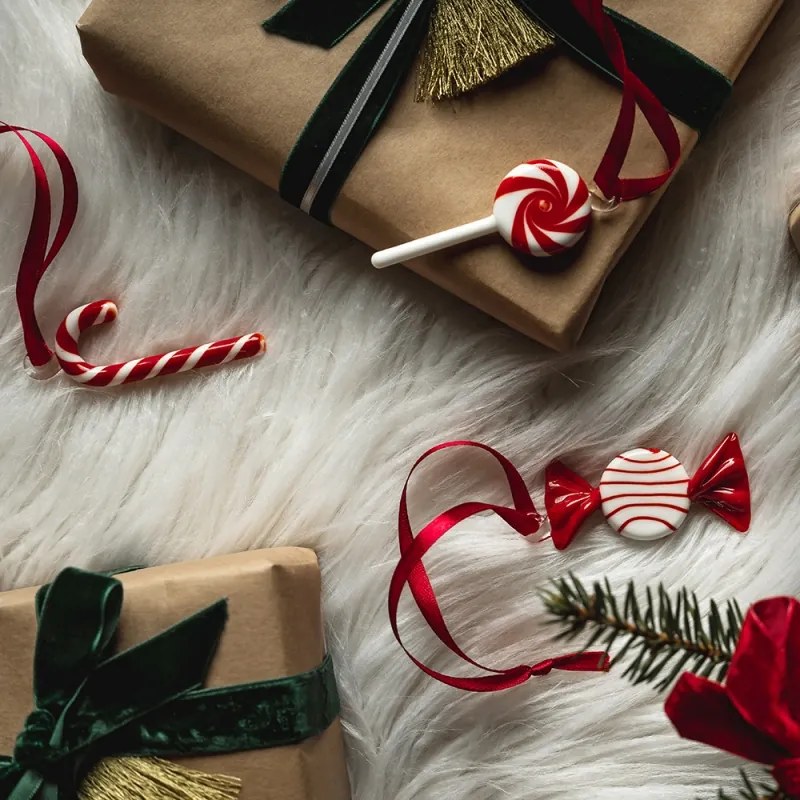 Vianočné ozdoby Sweets 3ks, červené