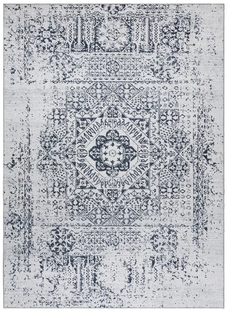 Dywany Łuszczów, Kusový koberec ANDRE Rosette 1072, 120x170, biela, šedá, chodba / predsieň