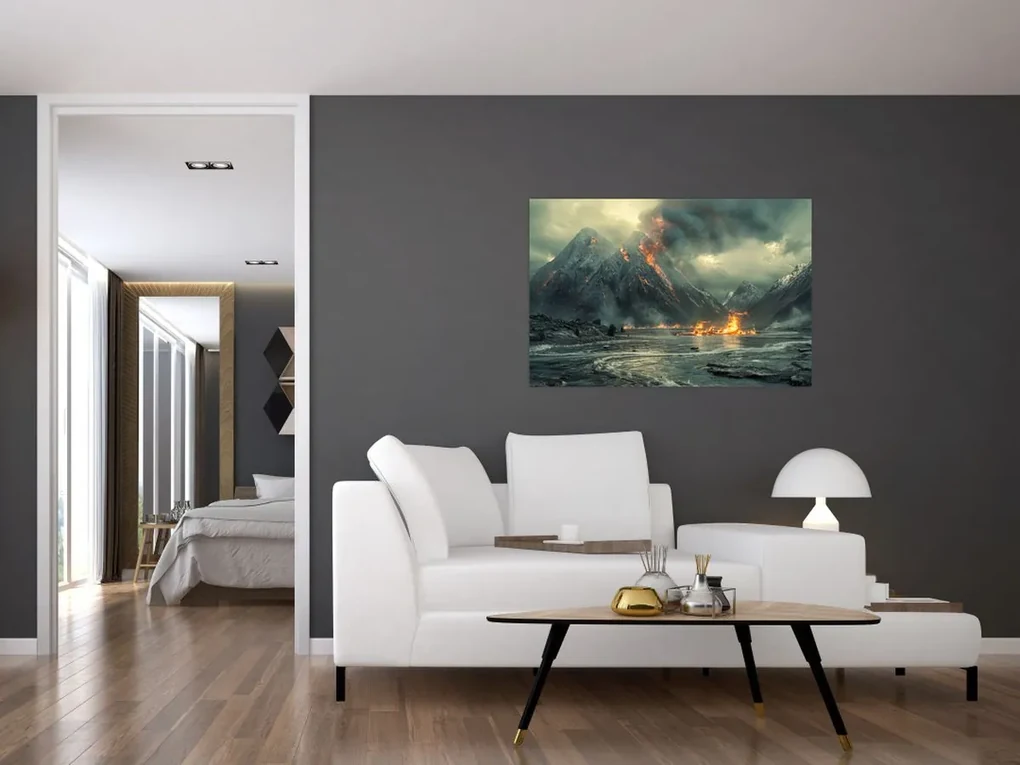 Obraz - Erupcia sopky (90x60 cm)