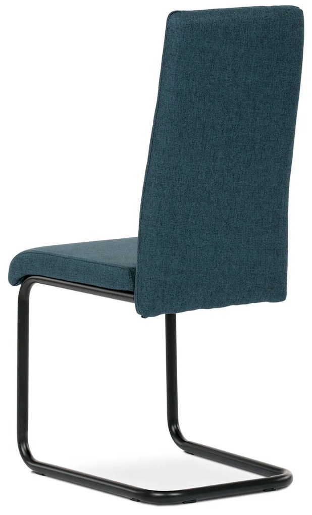 Autronic - Židle jídelní, modrá látka, černý kov - DCL-401 BLUE2 AKCE