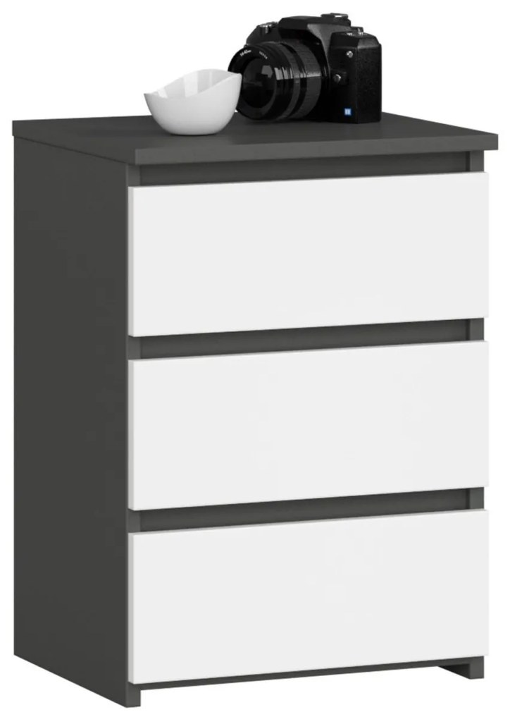Komoda CL3 40 cm grafitovo šedá/biela
