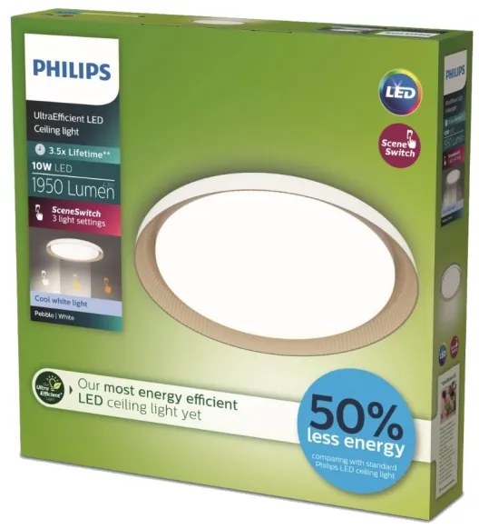 Philips - LED Stmievateľné stropné svietidlo PEBBLO LED/10W/230V 4000K biela