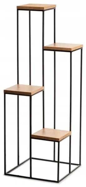 Stojan na kvety 110x40 cm čierna/hnedá