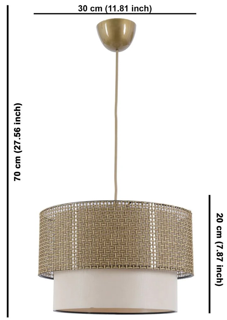 Závesné svietidlo korálové béžová/krémová