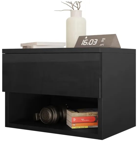 Nočný stolík NECE 32x45 cm čierna