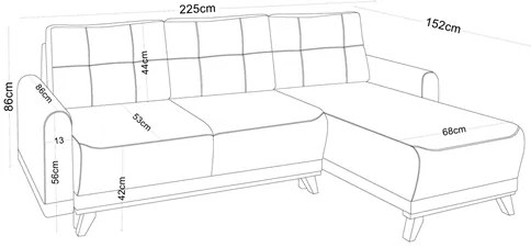 AKCIA Svetlosivá rohová sedacia súprava ORANGE, obojstranná II. akosť