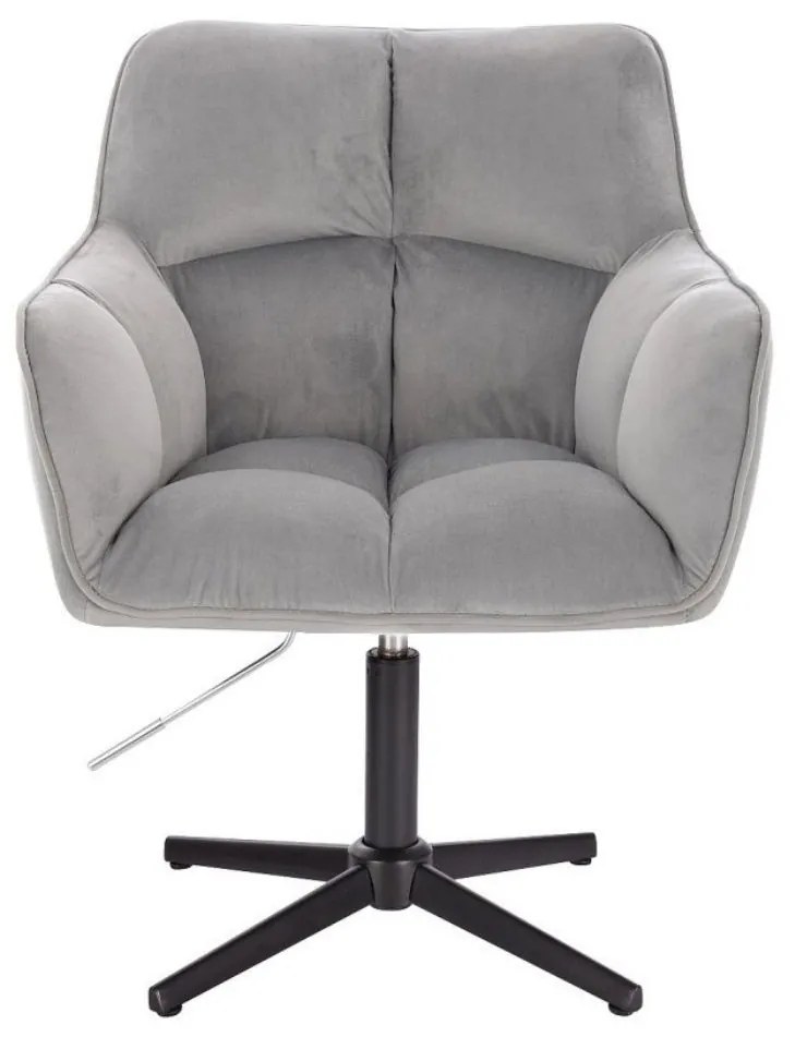 LuxuryForm DESIGN Kreslo AMALFI VELUR na čiernom kríži - svetlosivé