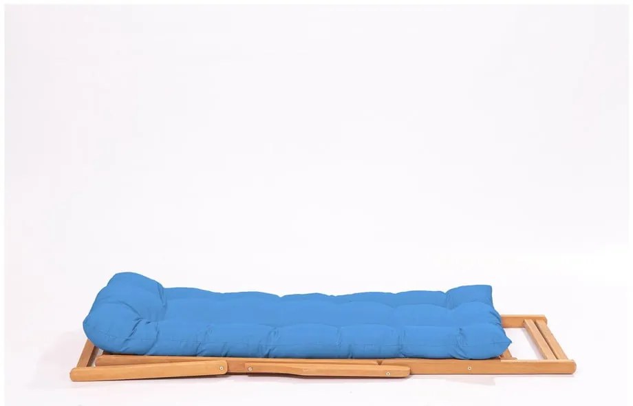 Drevené záhradné ležadlo v modro-prírodnej farbe – Floriane Garden