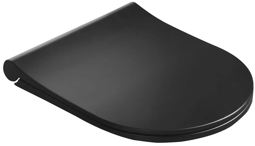 Sapho Sapho, AVVA Slim WC sedátko s pomalým zatváraním, čierna mat, 100787-110