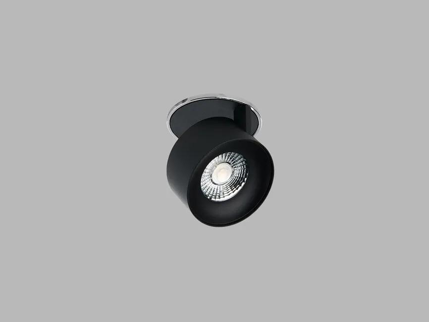 LED2 21507353D Zapustené bodové svietidlo KLIP LED, 11W, 3000K, 770lm, IP20, chrómová/čierna, DALI/PUSH