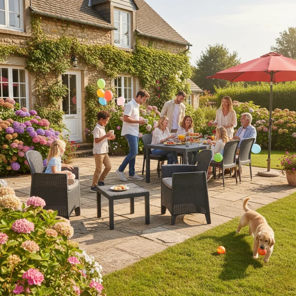 Záhradný set AKITA, 3-dielny, antracitová I.P.A.E-Progarden