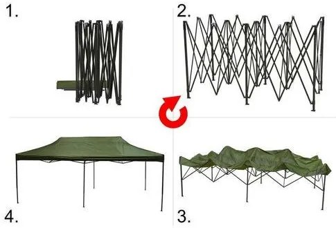 Cattara Nožnicový párty stan Waterproof, 3 x 6 m, L
