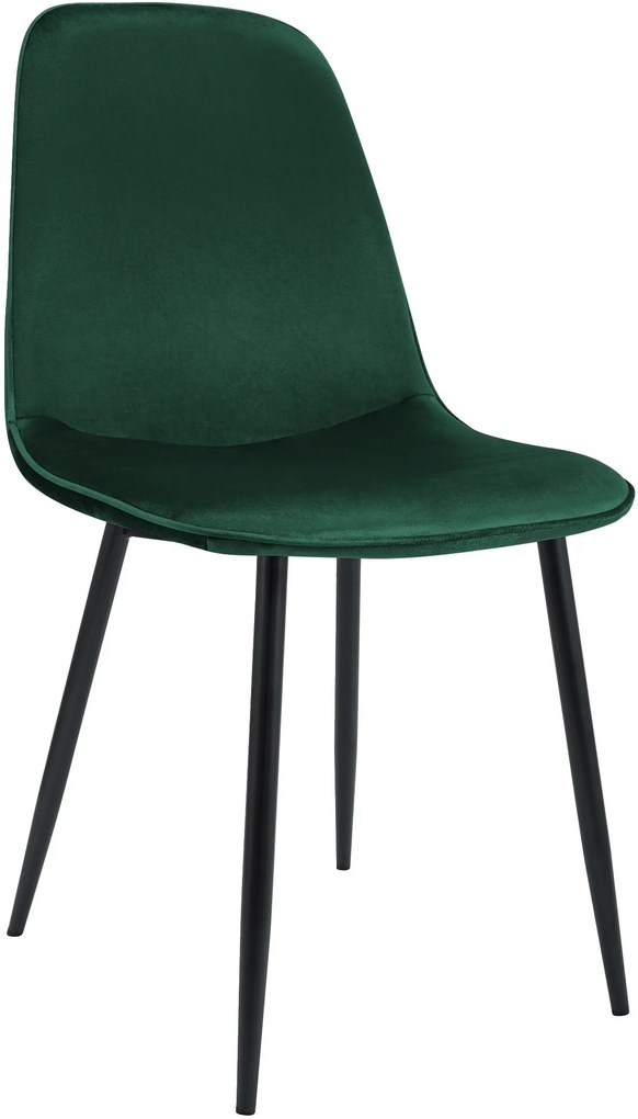 Sada 4 ks jedálenskej stoličky Maryam zamat - zelená