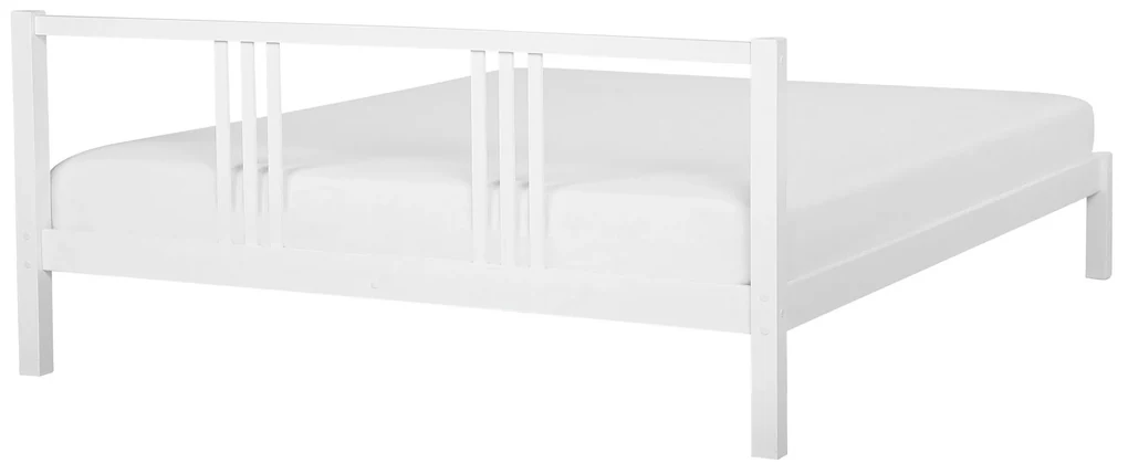 Drevená posteľ 180 x 200 cm biela VANNES Beliani