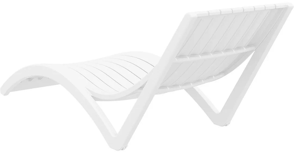 SLIM záhradné lehátko white