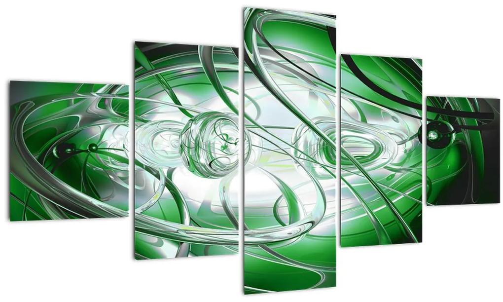 Zelený abstraktný obraz (125x70 cm), 40 ďalších rozmerov