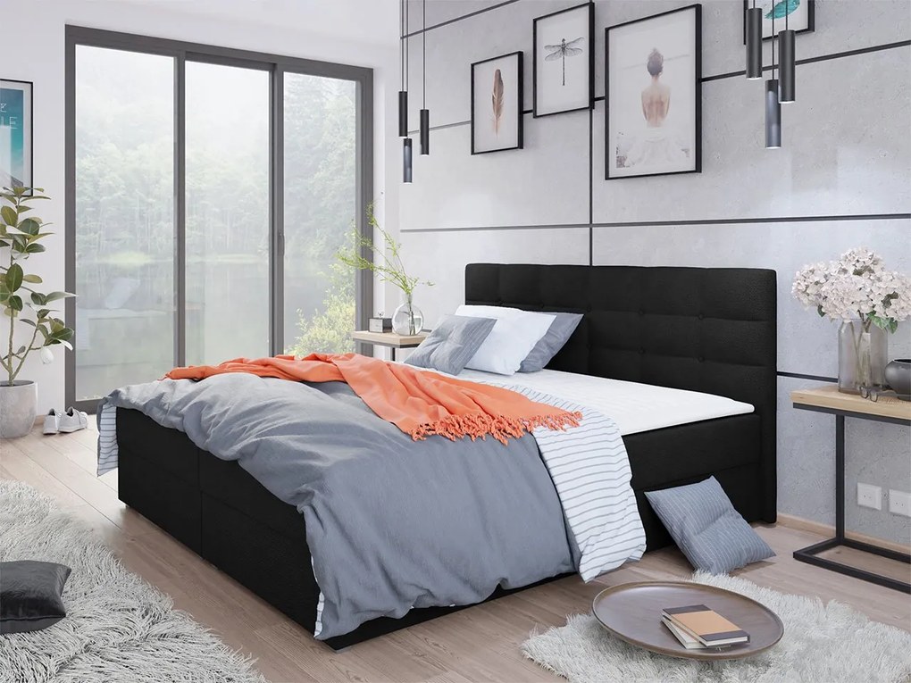 Manželská posteľ Boxspring Sebastian -1 (140x200) (Rico 13). Vlastná spoľahlivá doprava až k Vám domov. 1059681