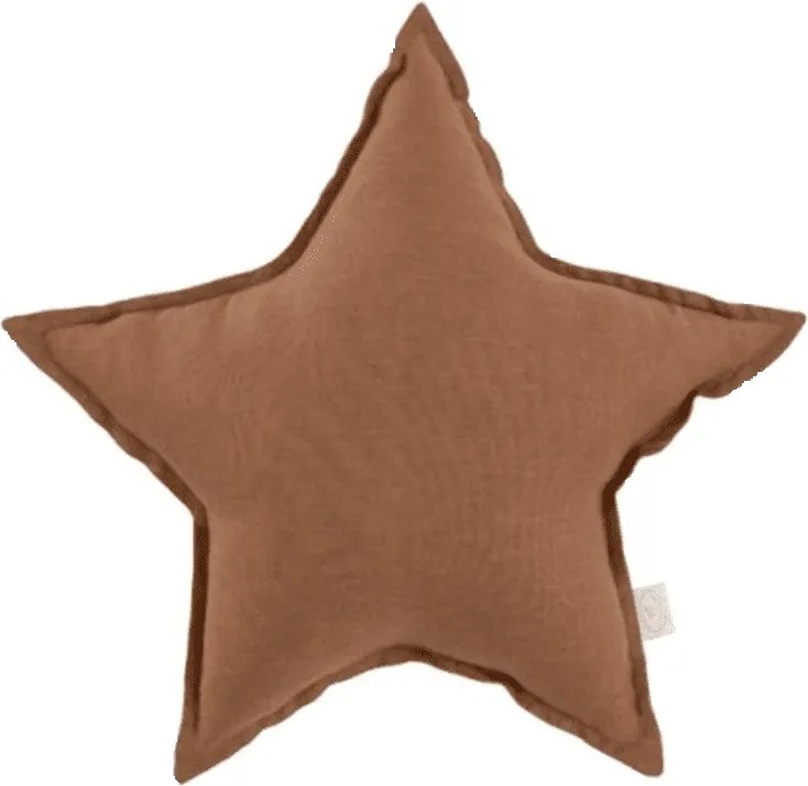 Mini ľanový vankúš hviezda čokoládová 36 cm