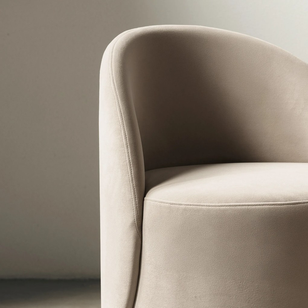 Otočné designové křeslo Enzo velur krémové