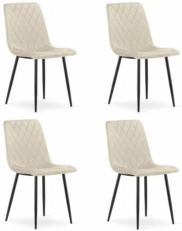 Set 4 kresiel TURIN - béžový zamat