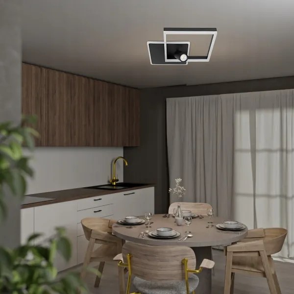 LED stropné svietidlo LED/38W/230V + 1xGU10/30W čierne