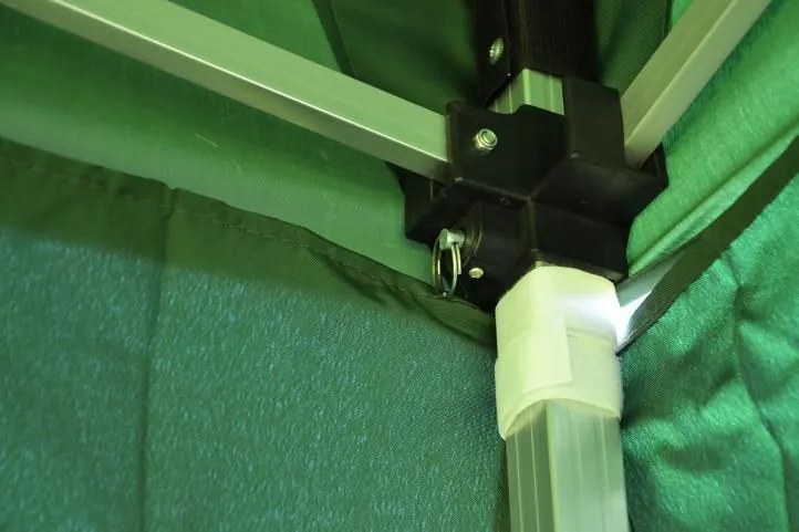 Garthen PROFI 377 Záhradný párty stan nožnicový 3x3 m zelený + 2 bočné steny