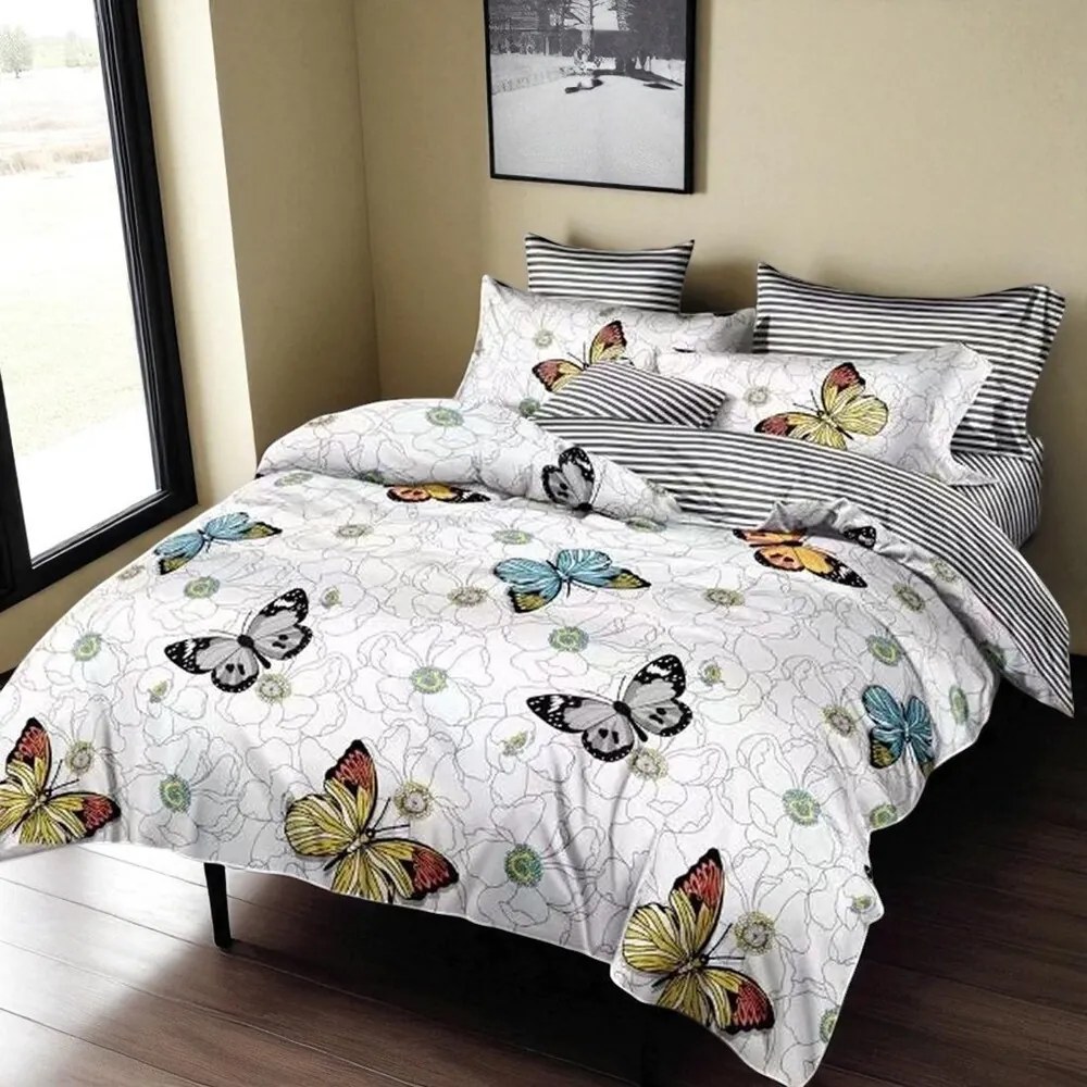 Obliečky OPRAH HAPPY BUTTERFLIES 3-dielna sada 140x200 cm