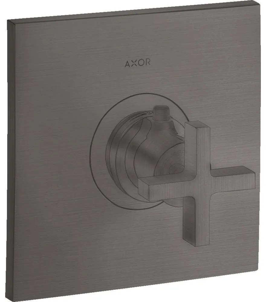 AXOR Citterio termostat HighFlow s podomietkovou inštaláciou, s rukoväťou v tvare kríža, kartáčovaný čierny chróm, 39716340
