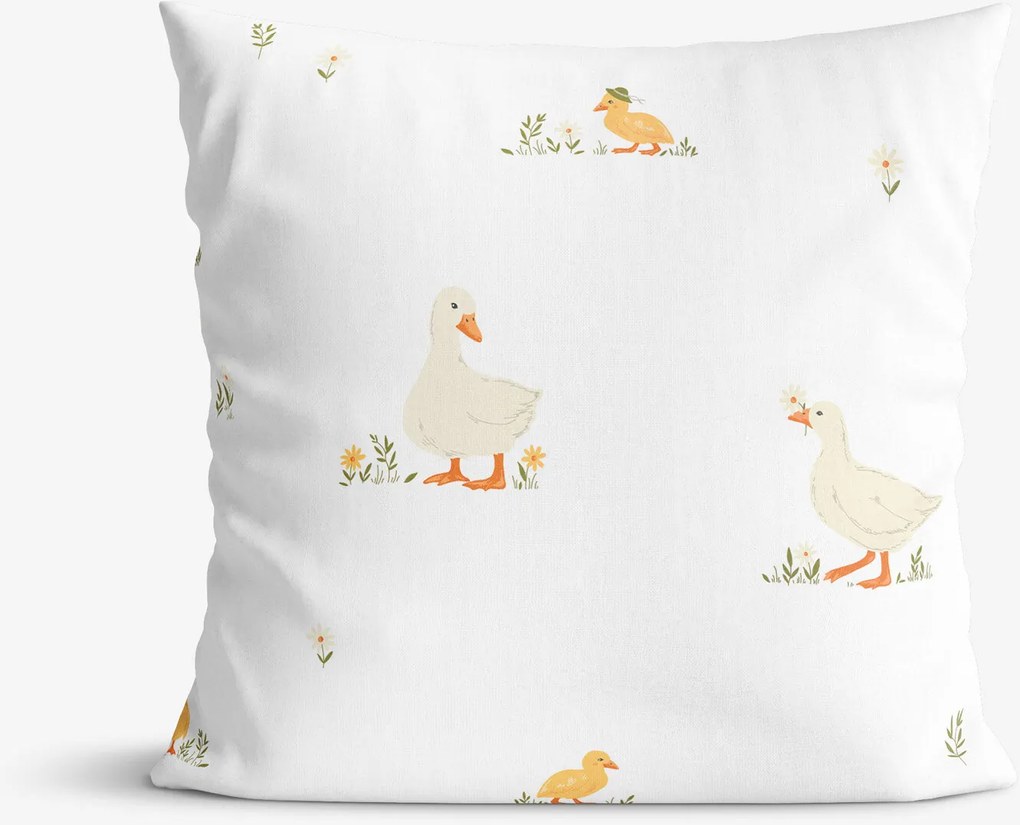 Goldea veľkonočná bavlnená obliečka na vankúš - kačice 40 x 60 cm