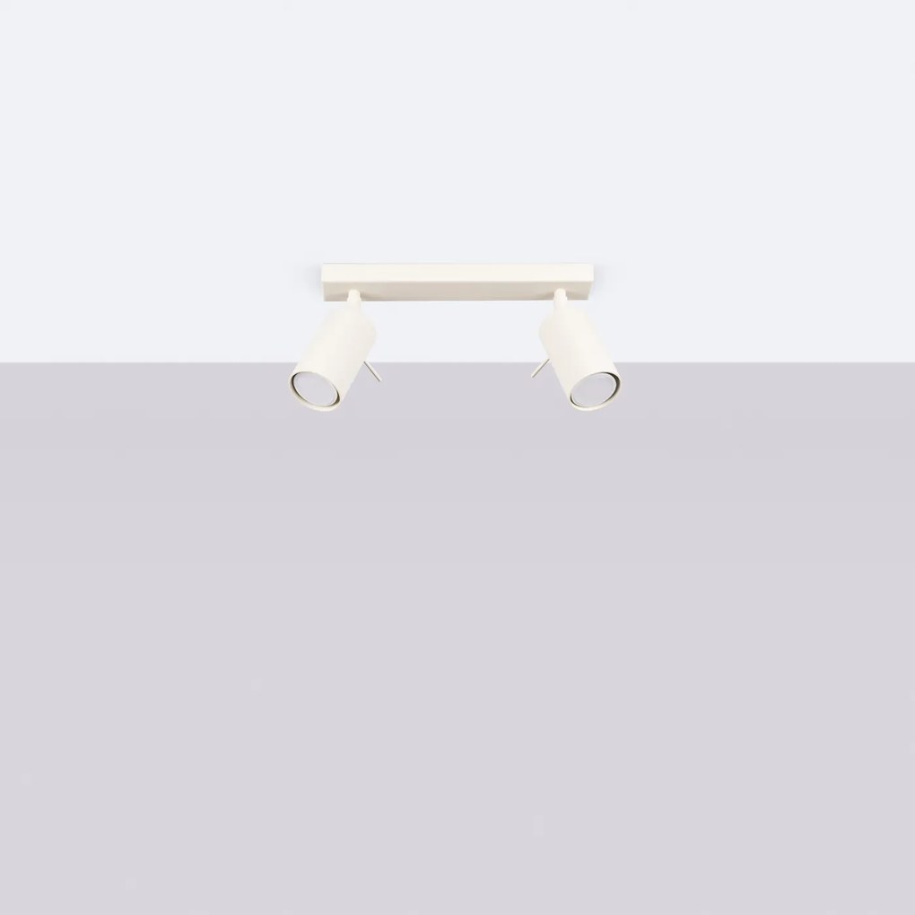 Bodové svietidlo Ring, 2x béžové kovové tienidlo, (možnosť polohovania)