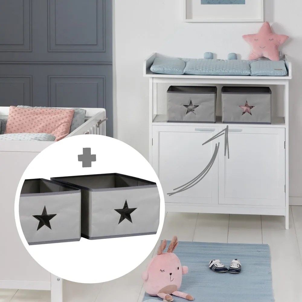 Sivá detská komoda s prebaľovacím pultom 87x100x75 cm Hamburg – Roba