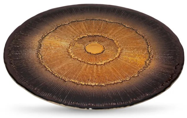 Dekoračný tanier BONITA 02 hnedý / oranžový