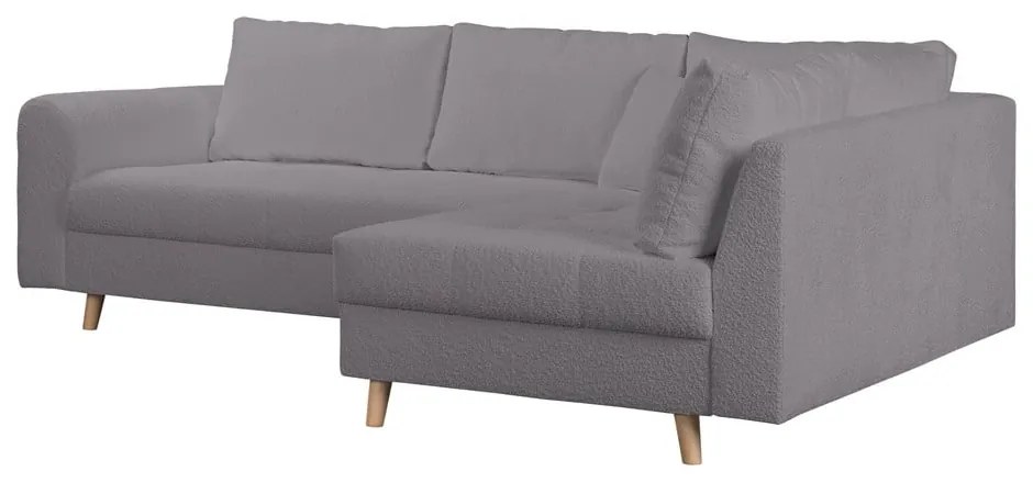 Tmavosivá rohová pohovka z textílie buklé (pravý roh) Ariella – Ropez