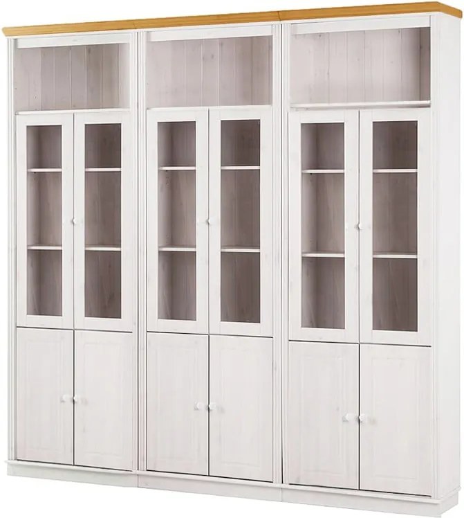 Biela vitrína z borovicového dreva 518x223 cm Anita – Støraa