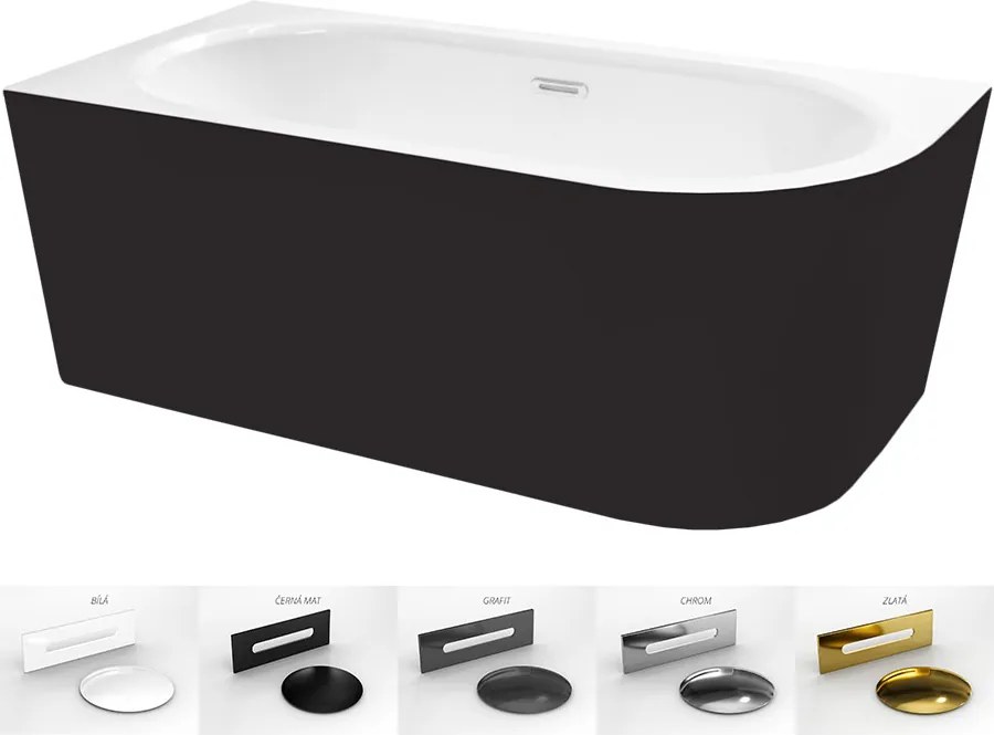 Besco Akrylátová voľne stojaca vaňa Avita A-Line BW CC/SP 150x75 (160x75, 170x75), s prepadom BESCO-Typ výpuste: Alcaplast Click-Clack so štrbinovým …