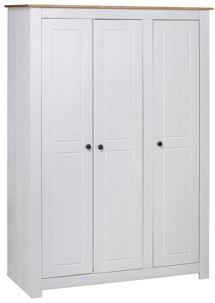 vidaXL 3-dverový šatník biely 118x50x171,5 cm borovicové drevo Panama Range